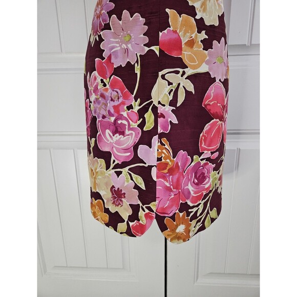 David Meister NWT Silk Floral Sheath Dress V-neck Sz 6 Made In The USA - Picture 4 of 10
